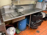 Stainless Steel Return Tables, One w/ Sink (For Ea. Side of Dishwasher, Dishwasher NOT Included)
