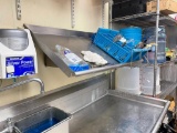 NSF Stainless Steel Wall Mount Dishwasher Rack Angled Shelf 42in x 24in