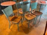 Restaurant Chairs, Lot of 11, HD Metal Frame w/ Solid Wood Seat, Die Cut Paradise Chair Back Sold