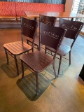 Restaurant Chairs, Lot of 8, HD Metal Frame & Seat/Back, Die Cut Paradise Chair Back Sold 8x$