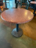 Restaurant Table, Granite-Like Top, Pedestal Base, 30in Round, 29in H