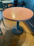 Restaurant Table, Granite-Like Top, Pedestal Base, 30in Round, 29in H