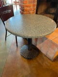 Restaurant Table, Granite-Like Top, Pedestal Base, 30in Round, 29in H