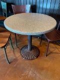 Restaurant Table, Granite-Like Top, Pedestal Base, 30in Round, 29in H