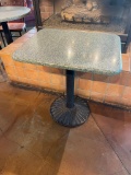 Restaurant Table, Granite-Like Top, Pedestal Base, 27in x 22in, 29in H