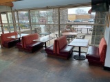 Bank of Restaurant Booths w/ Tables Included, 2 End Caps, 2 Back-To-Back Booths, 3 48in x 30in