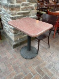 Restaurant Table, Granite-Like Top, Pedestal Base, 27in x 22in, 29in H