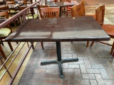 Restaurant Table, Solid Wood Top, Pedestal Base, 29in x 47in x 29.5in H