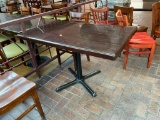 Restaurant Table, Solid Wood Top, Pedestal Base, 29in x 47in x 29.5in H