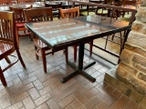 Restaurant Table, Solid Wood Top, Pedestal Base, 29in x 47in x 29.5in H