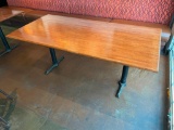 Restaurant Table, Solid Wood Top, Double Pedestal Bases, 72in x 36in x 29.5in H