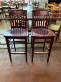 Pub Chairs, Lot of 2, Solid Wood Ladder Back, Sold 2x$
