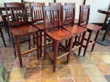 Pub Chairs, Lot of 7, Solid Wood Ladder Back, Sold 7x$