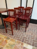 Pub Chairs, Lot of 5, Solid Wood Ladder Back, Sold 5x$