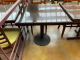 Restaurant Table, Single Pedestal Base, Solid Wood Top, 30in x 30in x 29.5in H