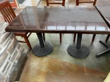 Restaurant Table, Single Pedestal Base, Solid Wood Top, 30in x 30in x 29.5in H