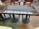 Restaurant Table, Single Pedestal Base, Solid Wood Top, 30in x 48in x 29.5in H