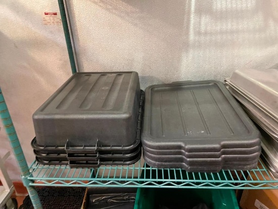 Lot of 5 WINCO No. 103 Bus Tubs w/ Lids