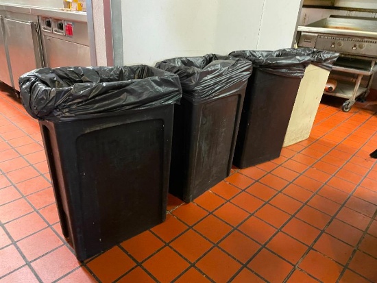 Lot of 4 Slim Jim Trash Cans
