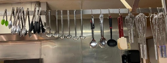 Large Group of Kitchen Utensils, Whisks, Spatulas, Serving Spoons, Ladles, Tongs