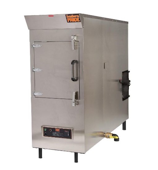 NEW - UNUSED Southern Pride Model: MLR-850 Gas / Wood Rotisserie Smoker, 850lb Capacity