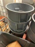 LAVEZ 44 Gallon Commercial Round Trash Can Gray w/ Dolly