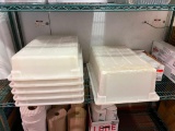 Lot of 6 Cambro 18in x 26in x 6in, 9.75 Gallon Food Containers w/ Lids