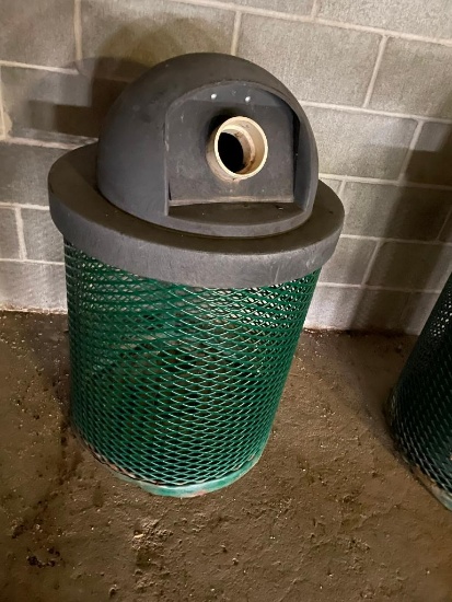 HD Metal Web/Mesh Park Trash Receptacle Container w/ Dome Lid (No Can)