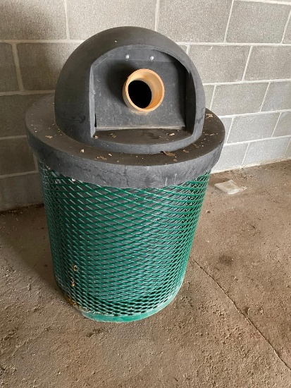 HD Metal Web/Mesh Park Trash Receptacle Container w/ Dome Lid (No Can)