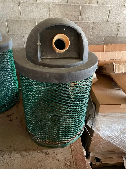 HD Metal Web/Mesh Park Trash Receptacle Container w/ Dome Lid (No Can)