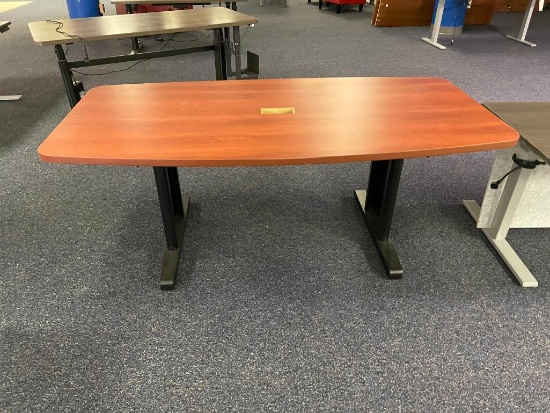 Conference Table, Missing Plastic Trim Piece in Center Cord Hole