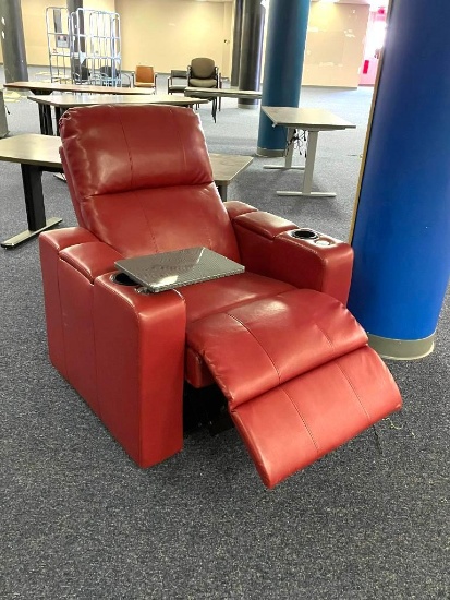 Larson DS Powered Theater Seat, Recliner, Cranberry, Drink Holders, Item: 1985-178-114