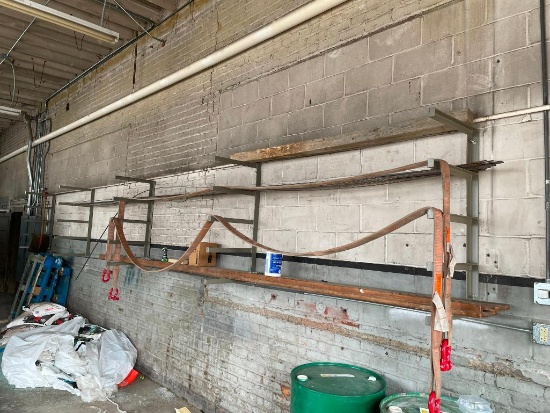 5 Steel Racks w/ 5 Shelves, Wall Mount for Long Material, 5 Units Make 1 Long Rack