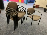 Six Matching Padded Metal Stack Lobby or Side Chairs