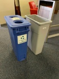 Suncast Commercial Recycle Bin and Slim Jim Trash Cans