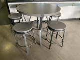 Round High Top Table w/ 4 Matching Chairs Designed by Steve Silver Co.
