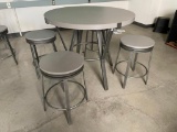 Round High Top Table w/ 4 Matching Chairs Designed by Steve Silver Co.