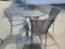 Metal Outdoor Patio Table w/ 4 Chairs (Table 28in Square)