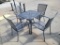 Metal Outdoor Patio Table w/ 4 Chairs (Table 28in Square)