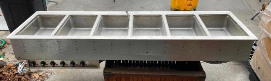 Electric Steam Table, 6-Burner, 6 Full Size Wells, 110v, Drop-In Unit