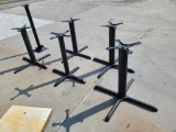 Five Nice Steel Pedestal Table Bases and 1 Tall Base