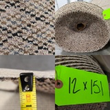 151 Ft Long x 12 Ft Wide Roll of New Carpet, See Photos for Thickness and Color