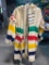 One of a Kind Hand Made Wool Indian Blanket Jacket. Made from Hudson Bay Blanket. Size Large