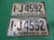 Matched Set of Vintage 1969 Nebraska License Plates