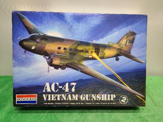 monogram 1:48 Scale Model: AC-47 Vietnam Gunship NOS
