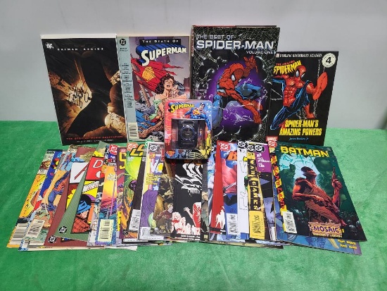 Comics and Super Hero Books, One Signed