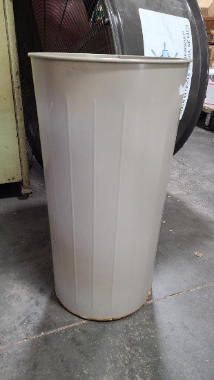 Round Metal Trash Can