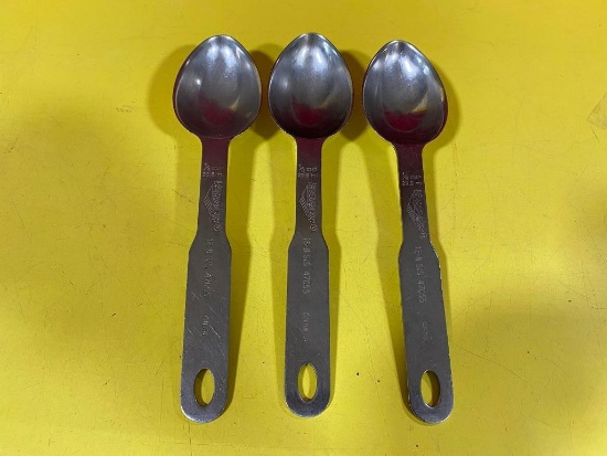 Lot of 3 Vollrath HD Stainless Steel 1/8 Cup Measuring Spoons No. 47055