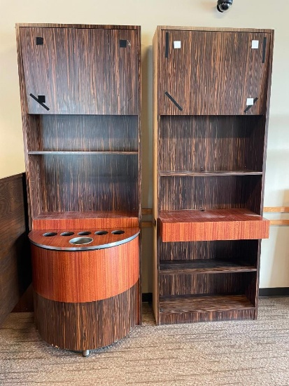 Two Nice Shelving Units, Electrified, Hinged Trash Compartment, Very Nice