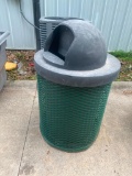 HD Metal Mesh Green Epoxy Dome Park Services Trash Bin